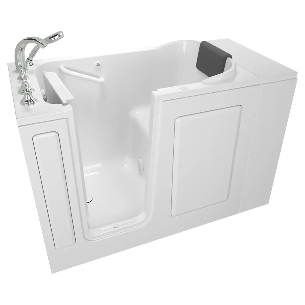 American Standard Gelcoat Premium Series 28 x 48-Inch Walk-in Tub With Air Spa System - Left-Hand Drain With Faucet - White