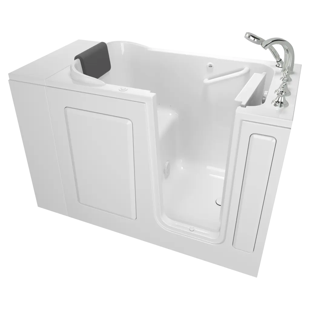 American Standard Gelcoat Premium Series 28 x 48-Inch Walk-in Tub With Air Spa System - Right-Hand Drain With Faucet - White