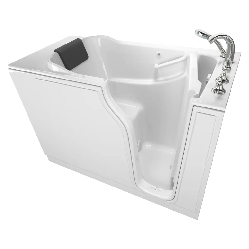 American Standard Gelcoat Premium Series 30 x 52 -Inch Walk-in Tub With Air Spa System - Right-Hand Drain With Faucet - White