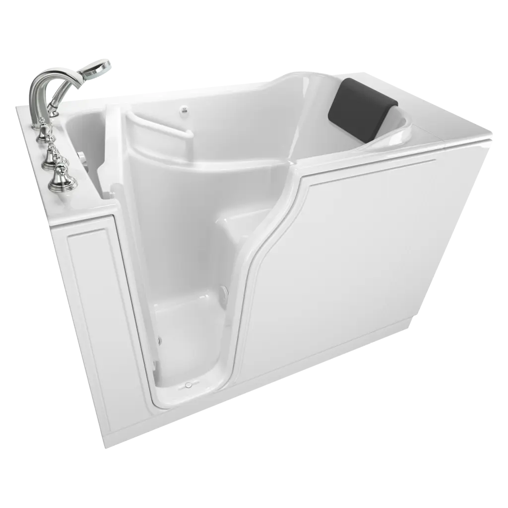American Standard Gelcoat Premium Series 30 x 52 -Inch Walk-in Tub With Soaking Bath - Left-Hand Drain With Faucet - White