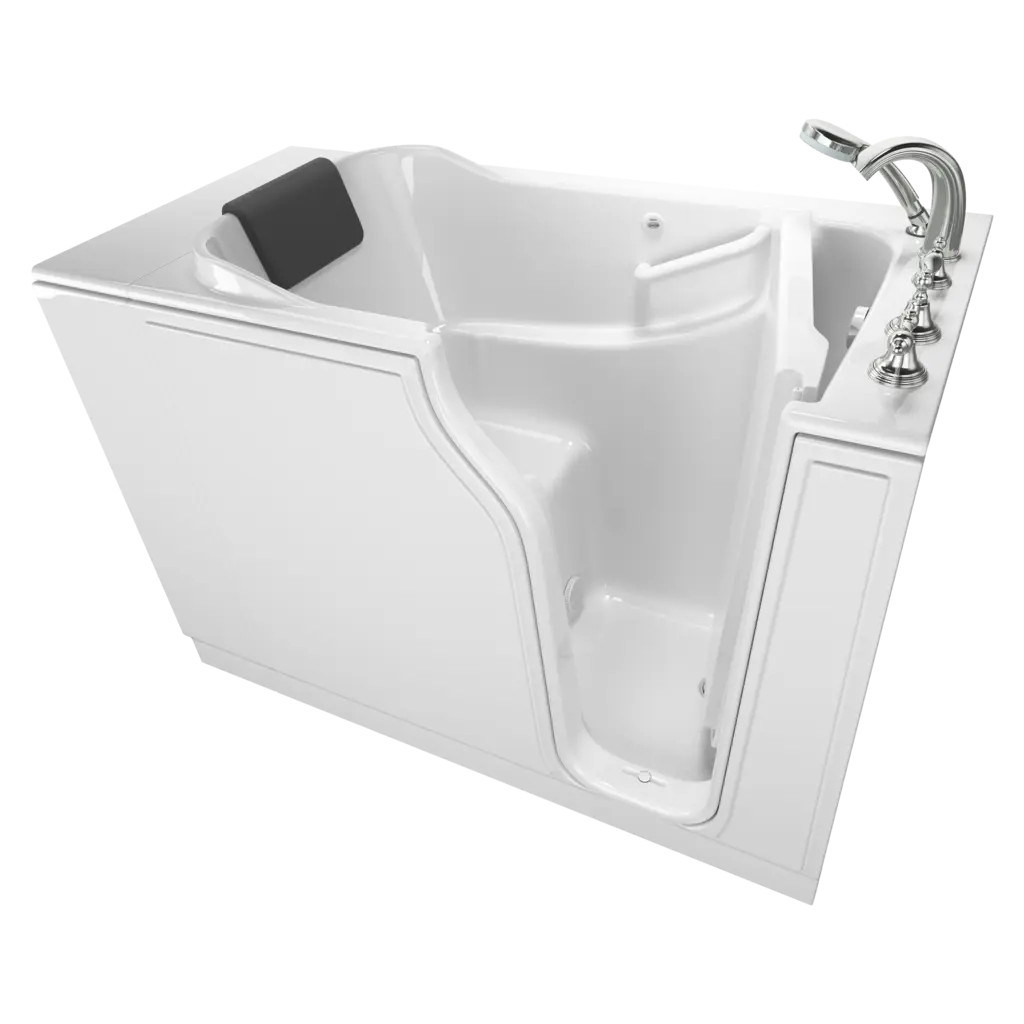 American Standard Gelcoat Premium Series 30 x 52 -Inch Walk-in Tub With Soaking Bath - Right-Hand Drain With Faucet - White
