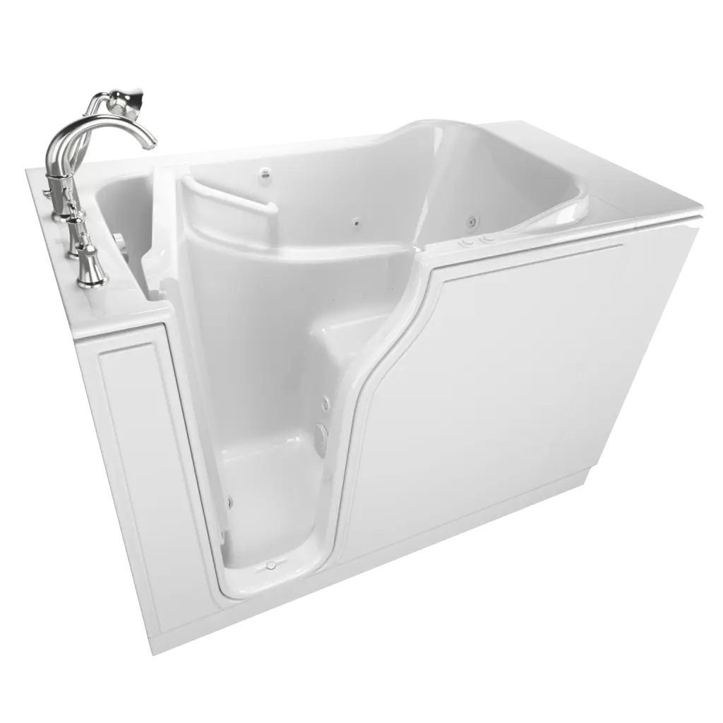 American Standard Gelcoat Value Series 30 x 52-Inch Walk-in Tub With Combination Air Spa and Whirlpool Systems - Left-Hand Drain With Faucet - White