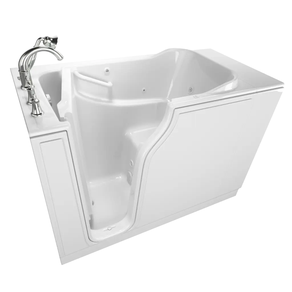 American Standard Gelcoat Value Series 30 x 52-Inch Walk-in Tub With Whirlpool System - Left-Hand Drain With Faucet - White