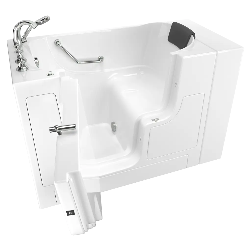 American Standard Gelcoat Premium Series 30 x 52-Inch Walk-in Tub With Soaking Bath - Left-Hand Drain With Faucet - White
