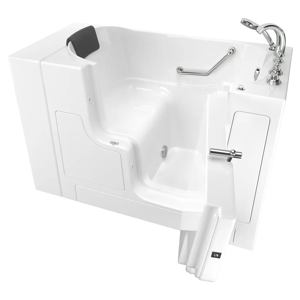 American Standard Gelcoat Premium Series 30 x 52-Inch Walk-in Tub With Soaking Bath - Right-Hand Drain With Faucet - White