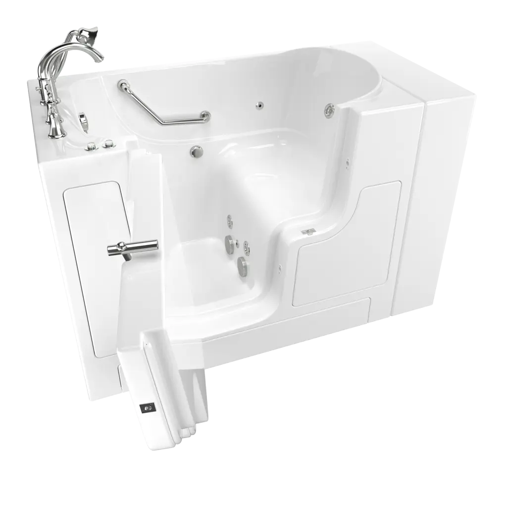 American Standard Gelcoat Value Series 30 x 52-Inch Walk-in Tub With Whirlpool System - Left-Hand Drain With Faucet - White