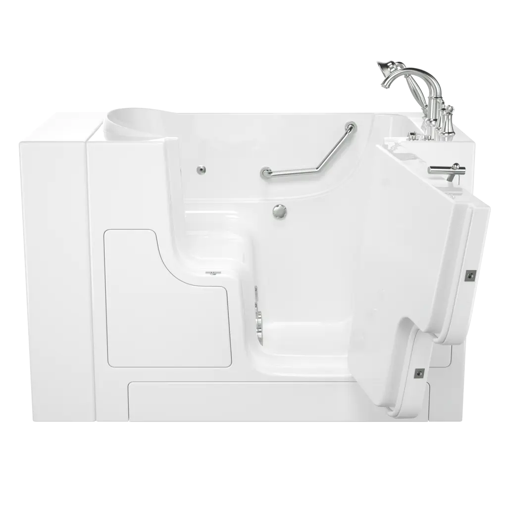 American Standard Gelcoat Value Series 30 x 52-Inch Walk-in Tub With Whirlpool System - Right-Hand Drain With Faucet - White