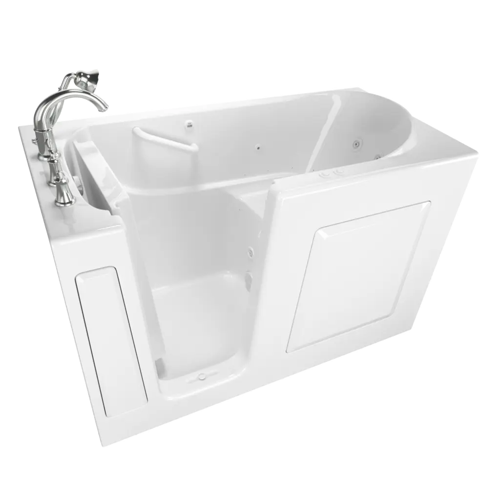 American Standard Gelcoat Value Series 30 x 60-Inch Walk-in Tub With Combination Air Spa and Whirlpool Systems - Left-Hand Drain With Faucet - White