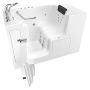 American Standard Gelcoat Premium Series 32 x 52-Inch Walk-in Tub With Combination Air Spa and Whirlpool Systems - Left-Hand Drain With Faucet - White