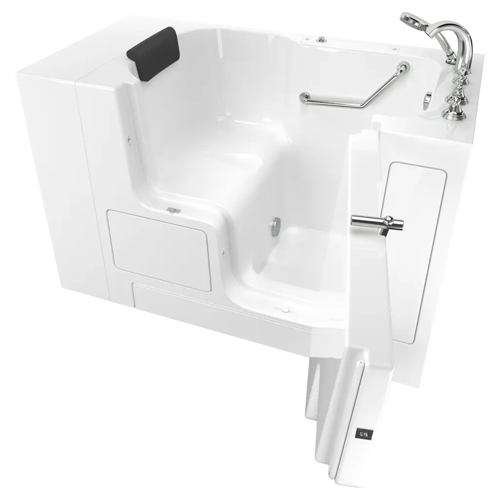 American Standard Gelcoat Premium Series 32 x 52-Inch Walk-in Tub With Soaking Bath - Right-Hand Drain With Faucet - White