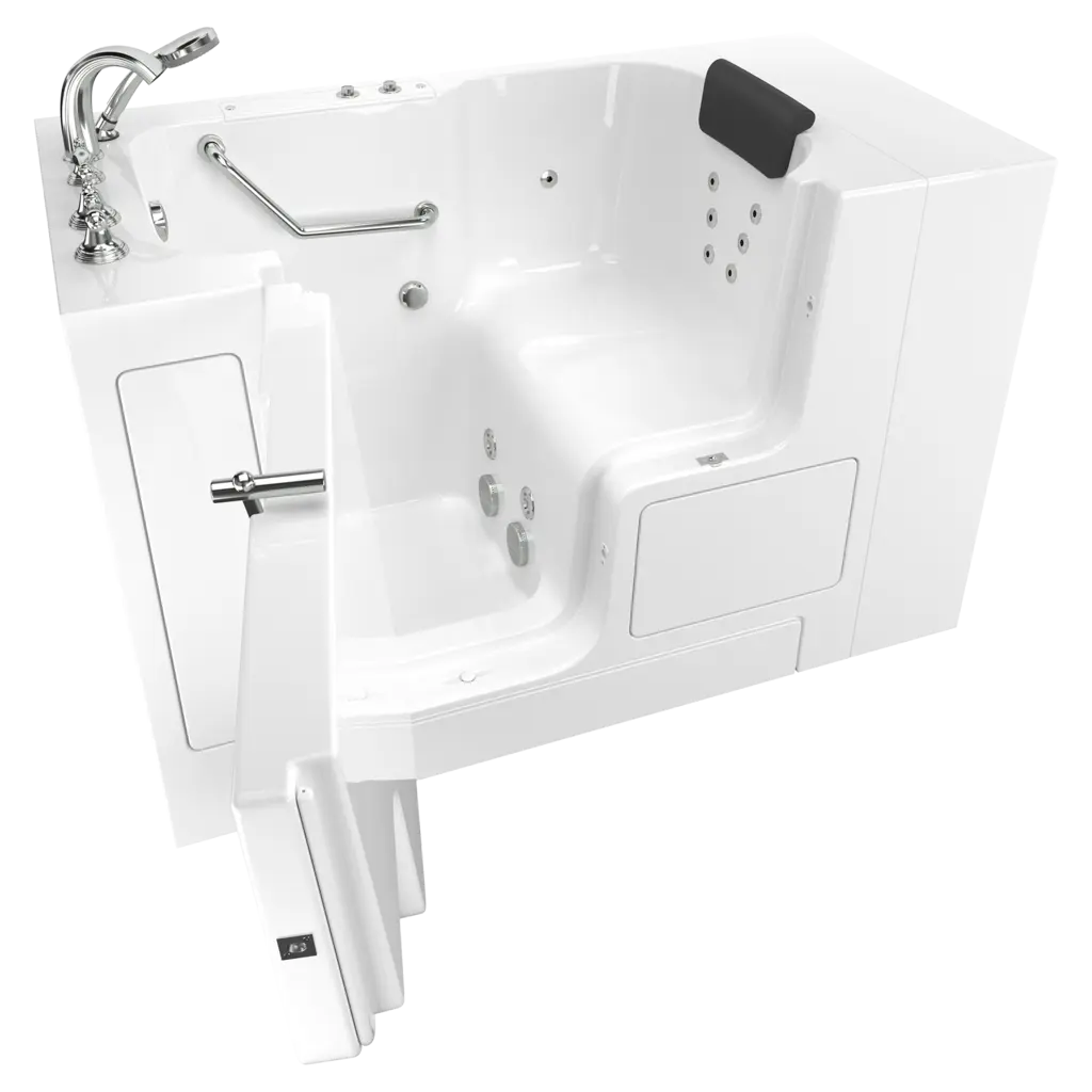 American Standard Gelcoat Premium Series 32 x 52-Inch Walk-in Tub With Whirlpool System - Left-Hand Drain With Faucet - White