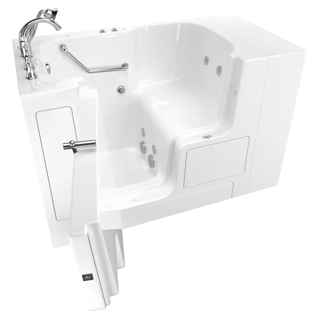 American Standard Gelcoat Value Series 32 x 52-Inch Walk-in Tub With Whirlpool System - Left-Hand Drain With Faucet - White