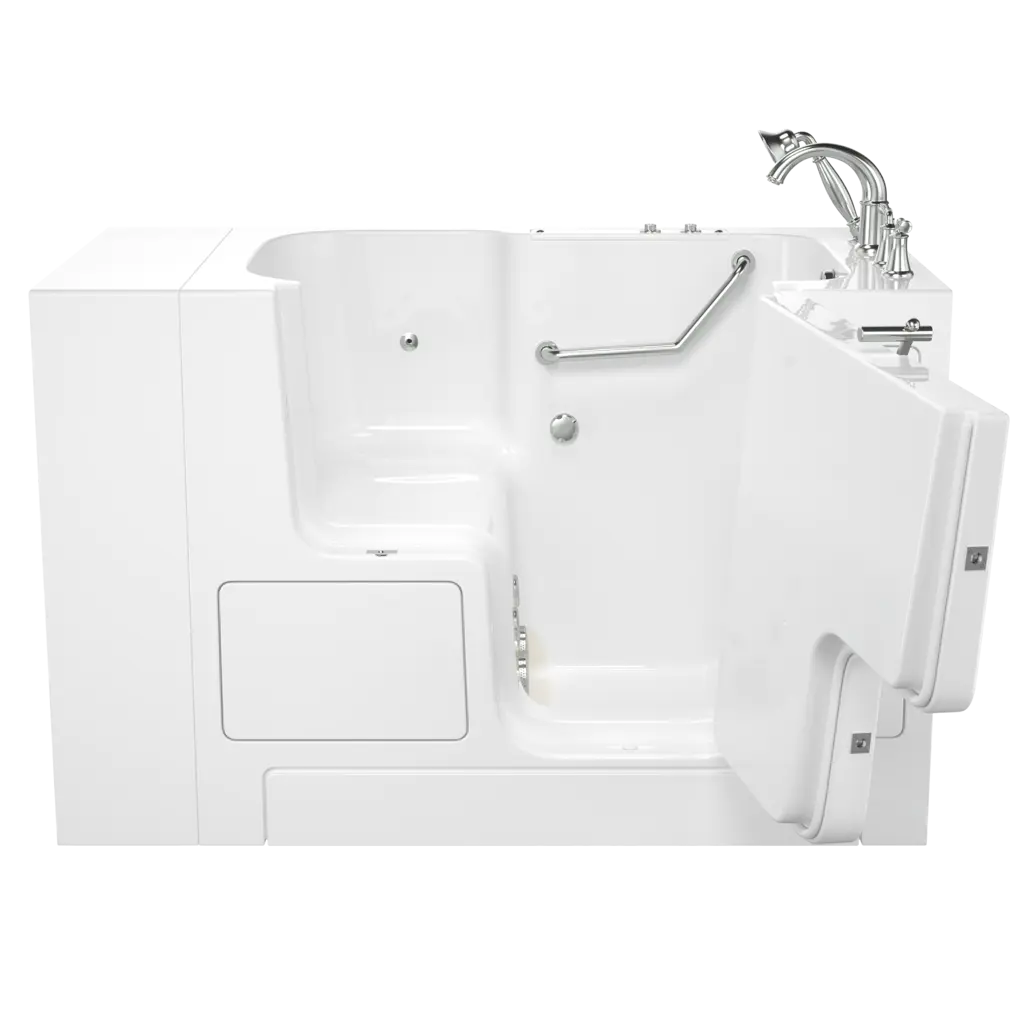 American Standard Gelcoat Value Series 32 x 52-Inch Walk-in Tub With Whirlpool System - Right-Hand Drain With Faucet - White