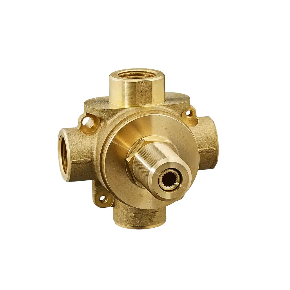 American Standard 3-Way In-Wall Diverter Rough-In Valve With 3 Discrete/3 Shared Functions - No Finish