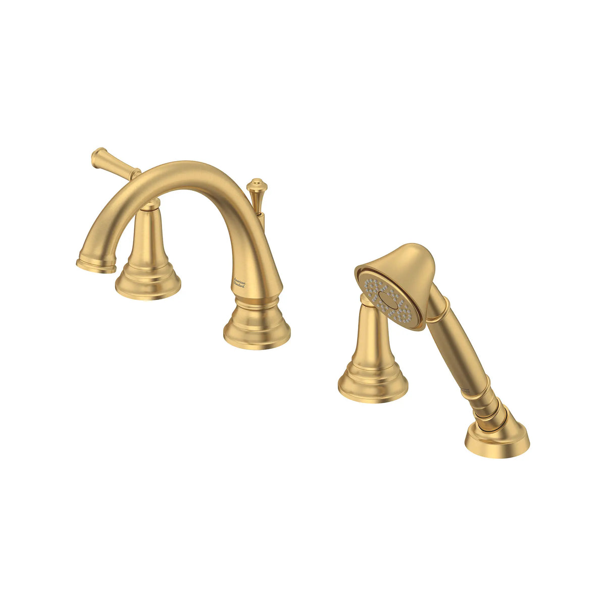 American Standard Delancey Bathtub Faucet With Lever Handles and Personal Shower for Flash Rough-In Valve - Brushed Cool Sunrise