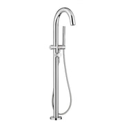 American Standard Contemporary Round Freestanding Bathtub With Lever Handle Faucet for Flash Rough-In Valve - Polished Chrome