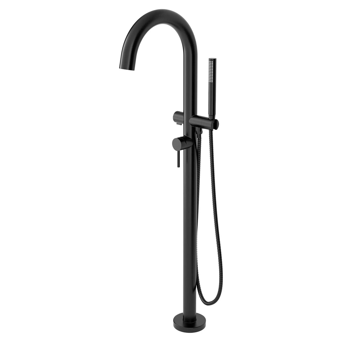 American Standard Contemporary Round Freestanding Bathtub With Lever Handle Faucet for Flash Rough-In Valve - Matte Black