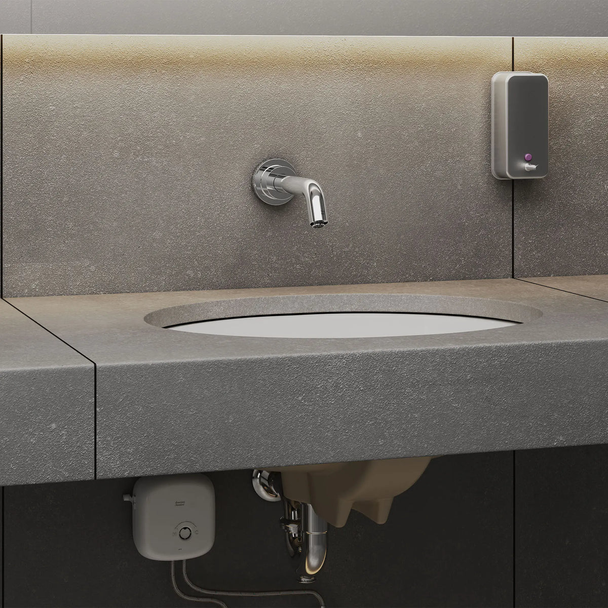 American Standard Serin Touchless Wall-Mount Trim, Base Model, 0.35 gpm/1.3 Lpm - details