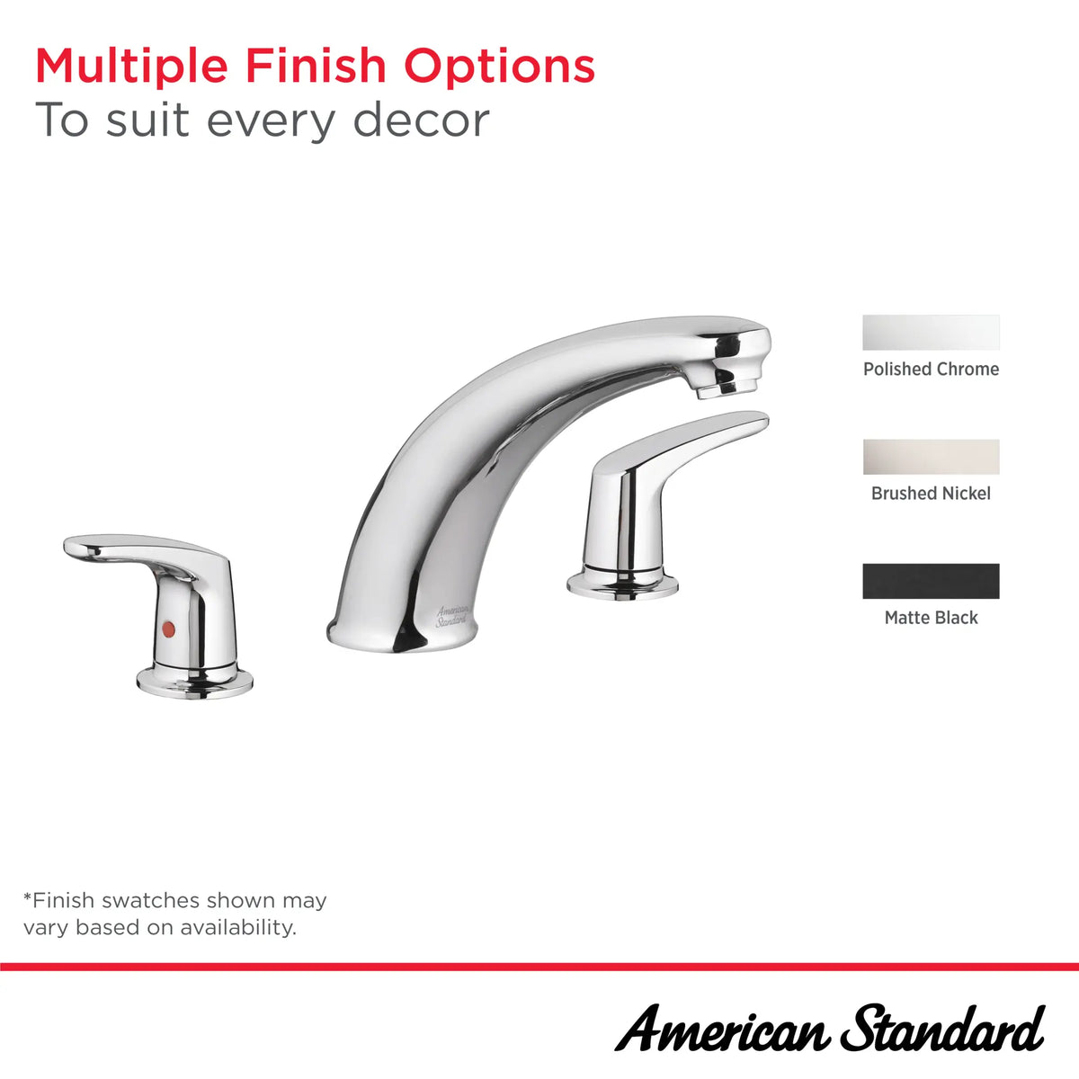 American Standard Colony PRO Bathtub Faucet Trim With Lever Handles for Flash Rough-In Valve - details