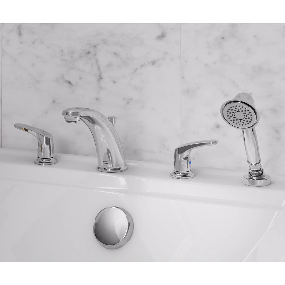 American Standard Colony PRO Bathtub Faucet Trim With Lever Handles and Personal Shower for Flash Rough-In Valve - details