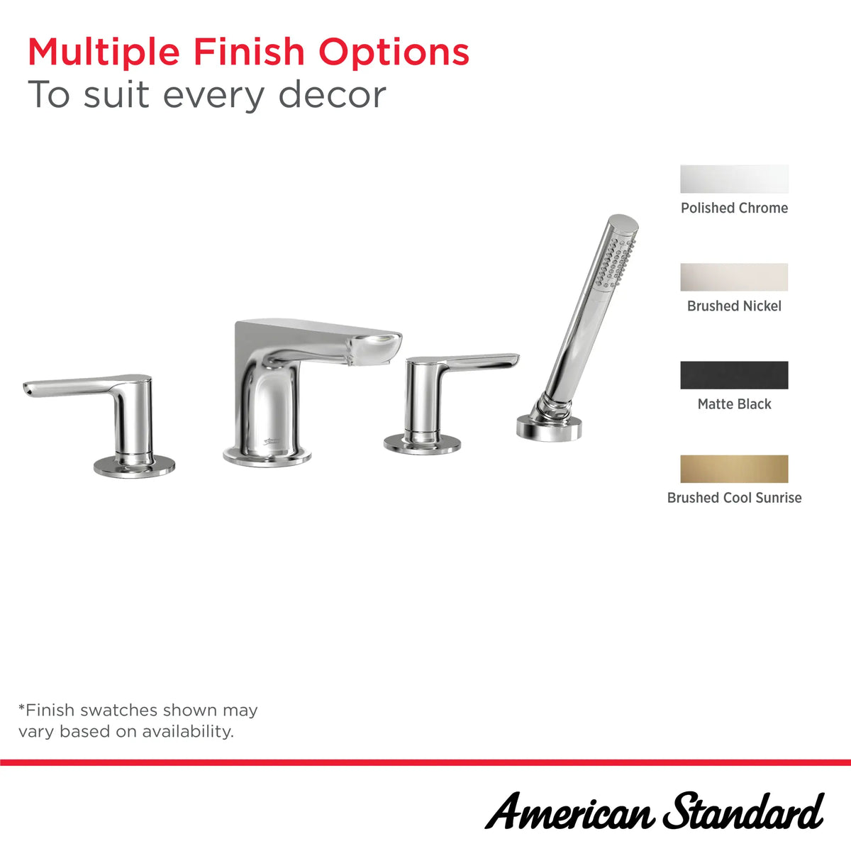 American Standard Studio S Bathtub Faucet With Lever Handles and Personal Shower for Flash Rough-In Valve - details