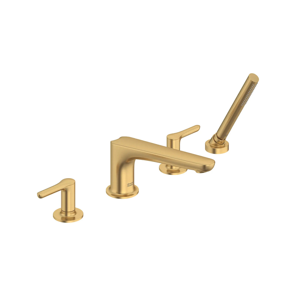 American Standard Studio S Bathtub Faucet With Lever Handles and Personal Shower for Flash Rough-In Valve - Brushed Cool Sunrise
