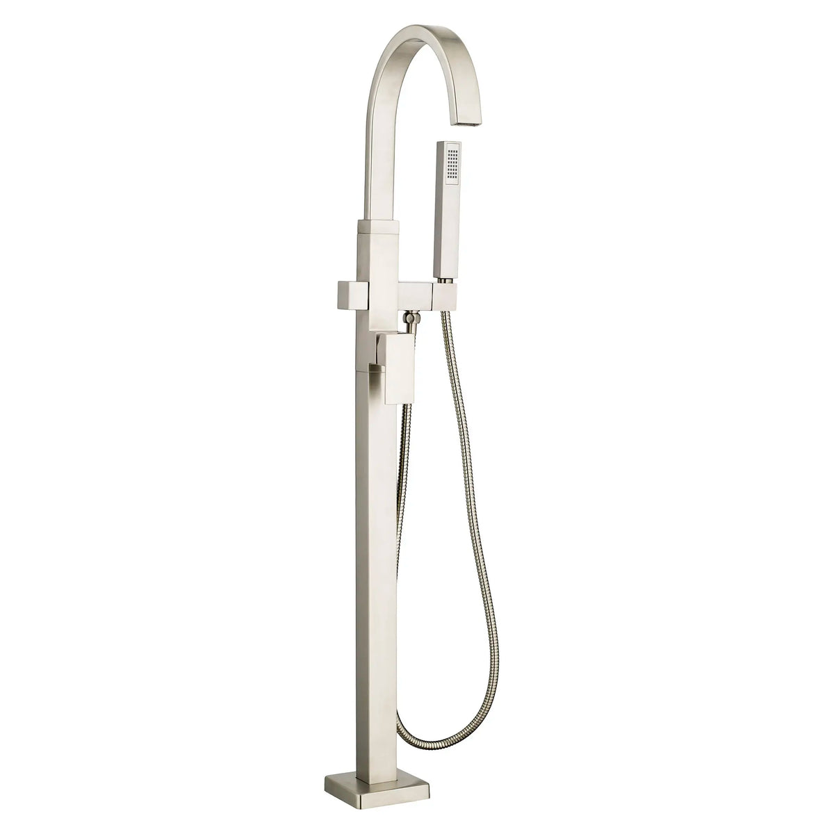 American Standard Contemporary Square Freestanding Bathtub Faucet With Lever Handle for Flash Rough-In Valve - Brushed Nickel