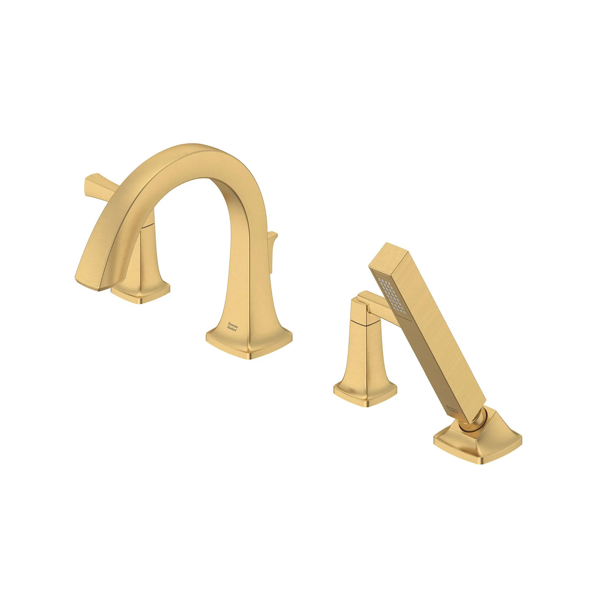 American Standard Townsend Bathtub Faucet With Lever Handles and Personal Shower for Flash Rough-In Valve - Brushed Cool Sunrise