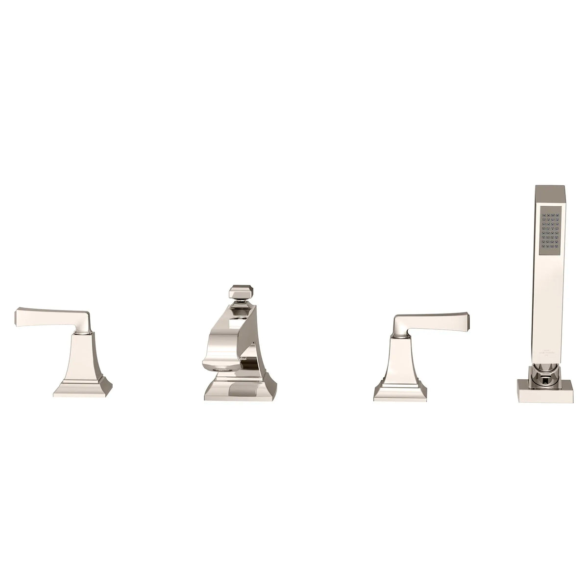 American Standard Town Square S Bathub Faucet With Lever Handles and Personal Shower for Flash Rough-in Valve - Polished Nickel