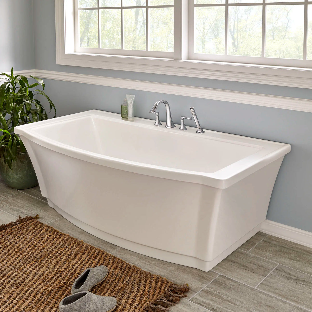 American Standard Estate Bathtub Faucet With Personal Shower for Flash Rough-In Valve With Lever Handles - details