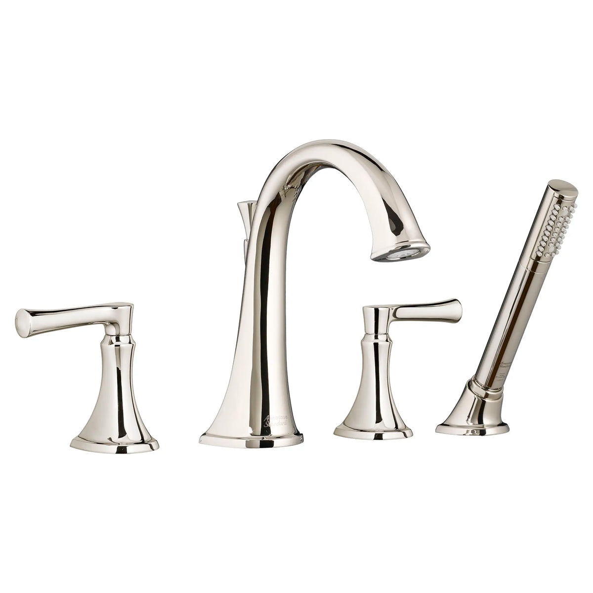 American Standard Estate Bathtub Faucet With Personal Shower for Flash Rough-In Valve With Lever Handles - Polished Nickel