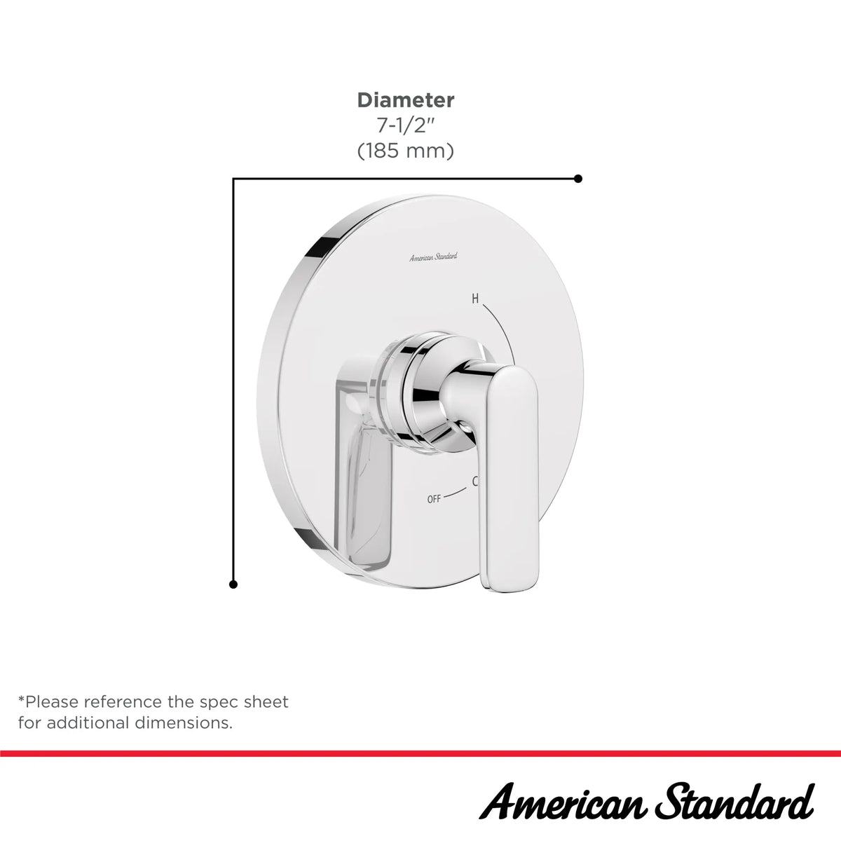 American Standard Aspirations Pressure Balance Valve Trim With Double Ceramic Pressure Balance Cartridge and Lever Handle - details