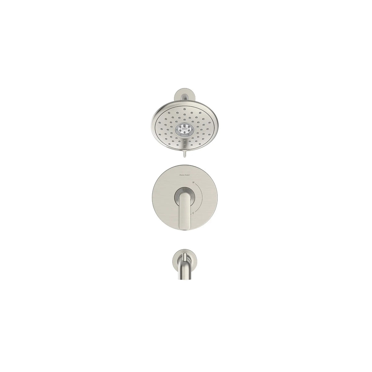 American Standard Aspirations 1.8 gpm/6.8 L/min Tub and Shower Trim Kit With Water-Saving Showerhead and Double Ceramic Pressure Balance Cartridge With Lever Handle - Brushed Nickel