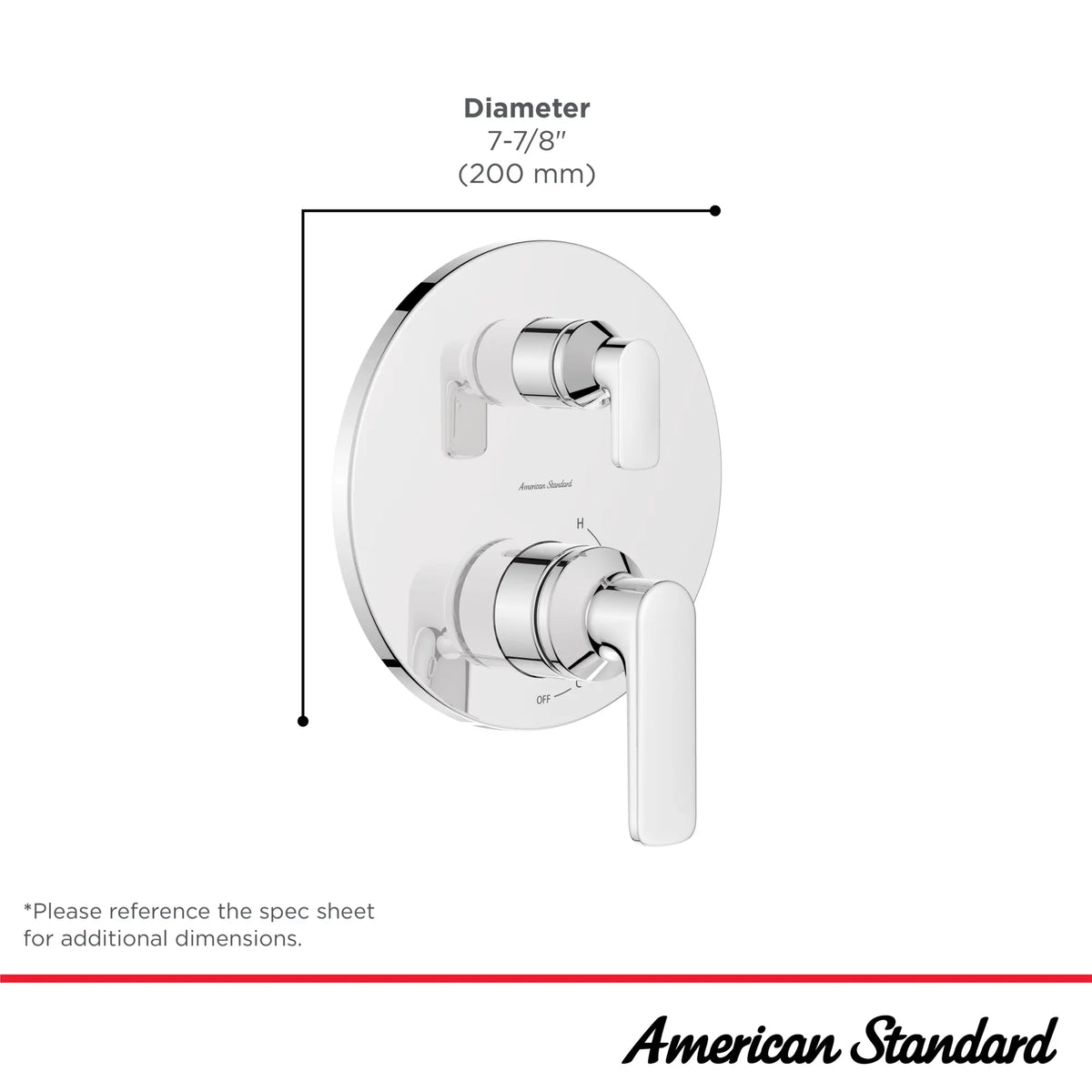 American Standard Aspirations 2 or 3 Way Shower Diverter Trim with Discrete Cartridge - details