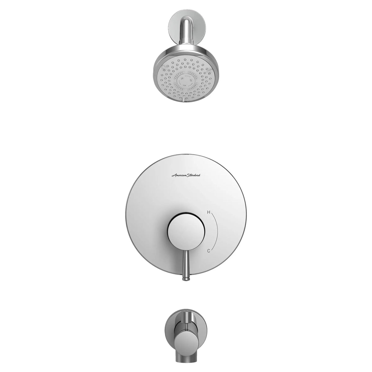 American Standard Serin 1.75 gpm/6.6 L/min Tub and Shower Trim Kit With Water-Saving 3-Function Shower Head, Double Ceramic Pressure Balance Cartridge With Lever Handle - Polished Chrome