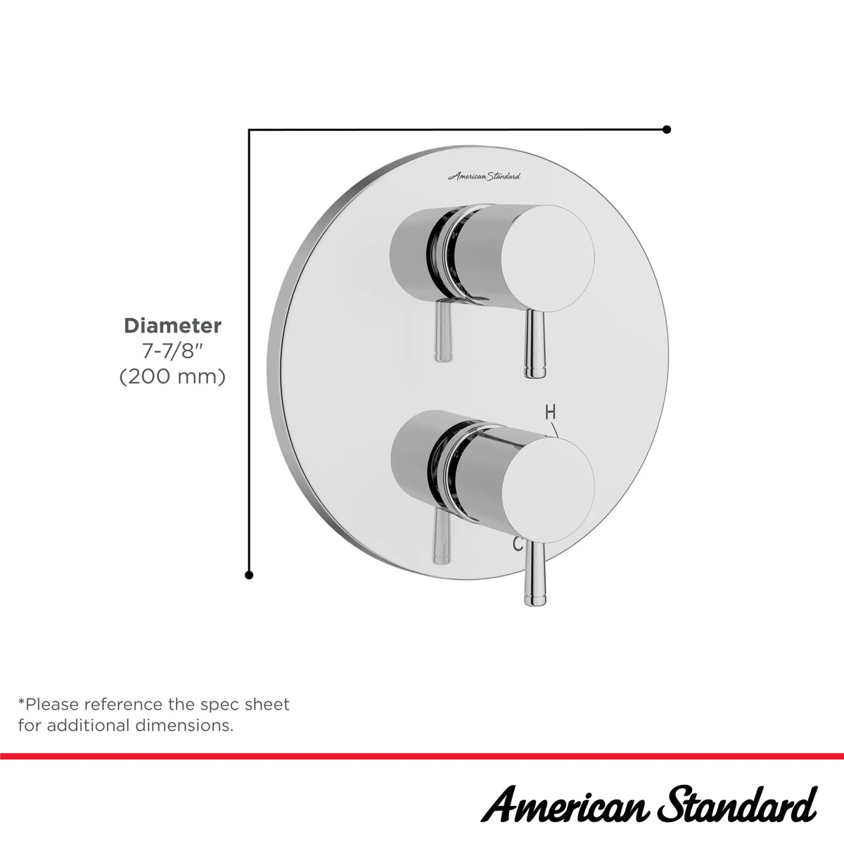 American Standard Serin 2-Handle Integrated Shower Diverter Trim Only - details