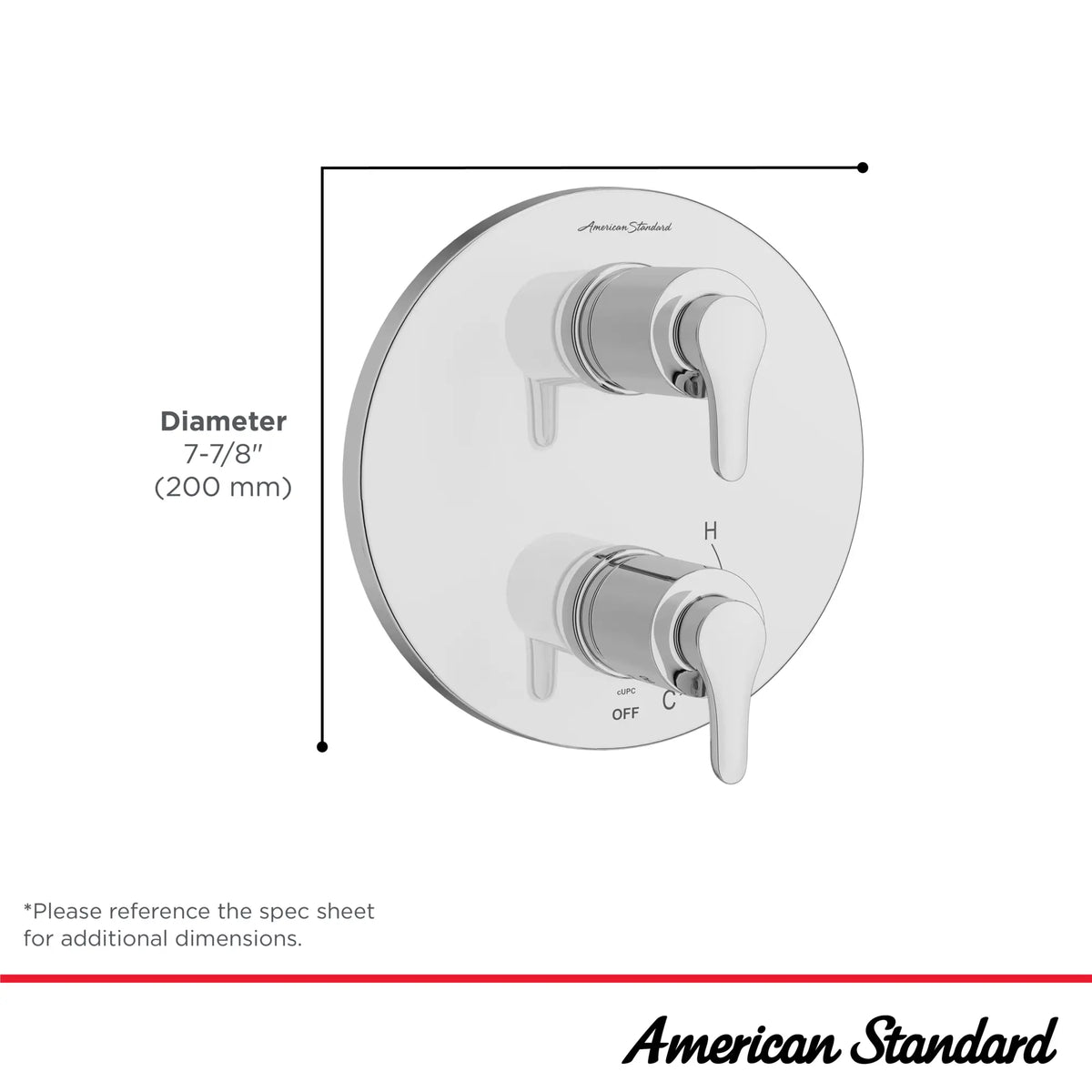 American Standard Studio S 2-Handle Integrated Shower Diverter Trim Only - details