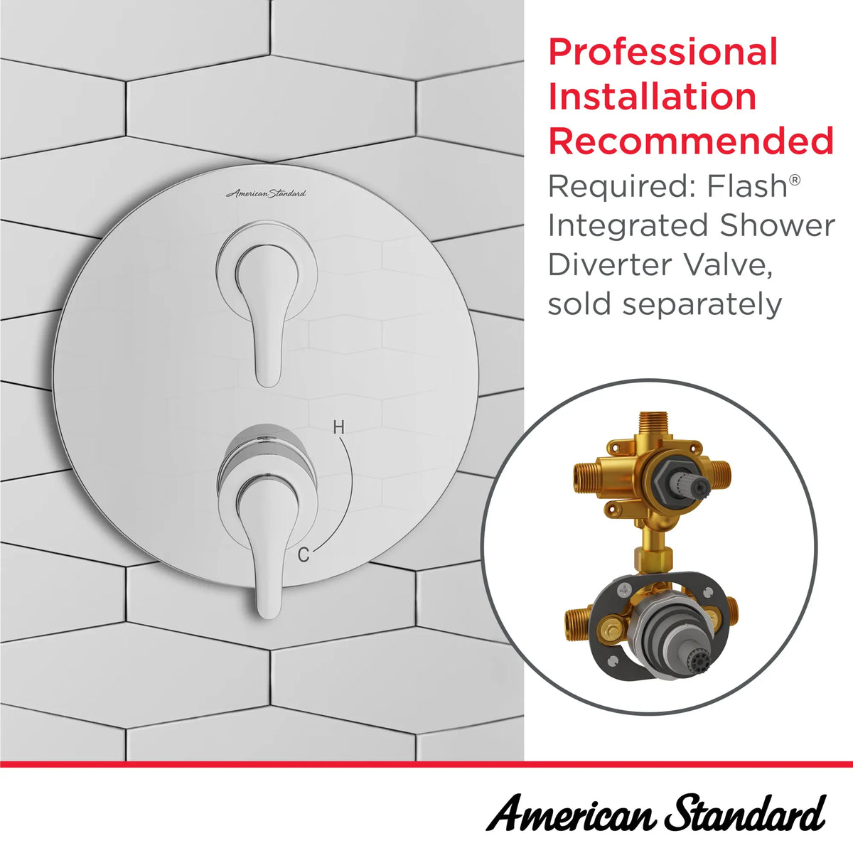 American Standard Studio S 2-Handle Integrated Shower Diverter Trim Only - details
