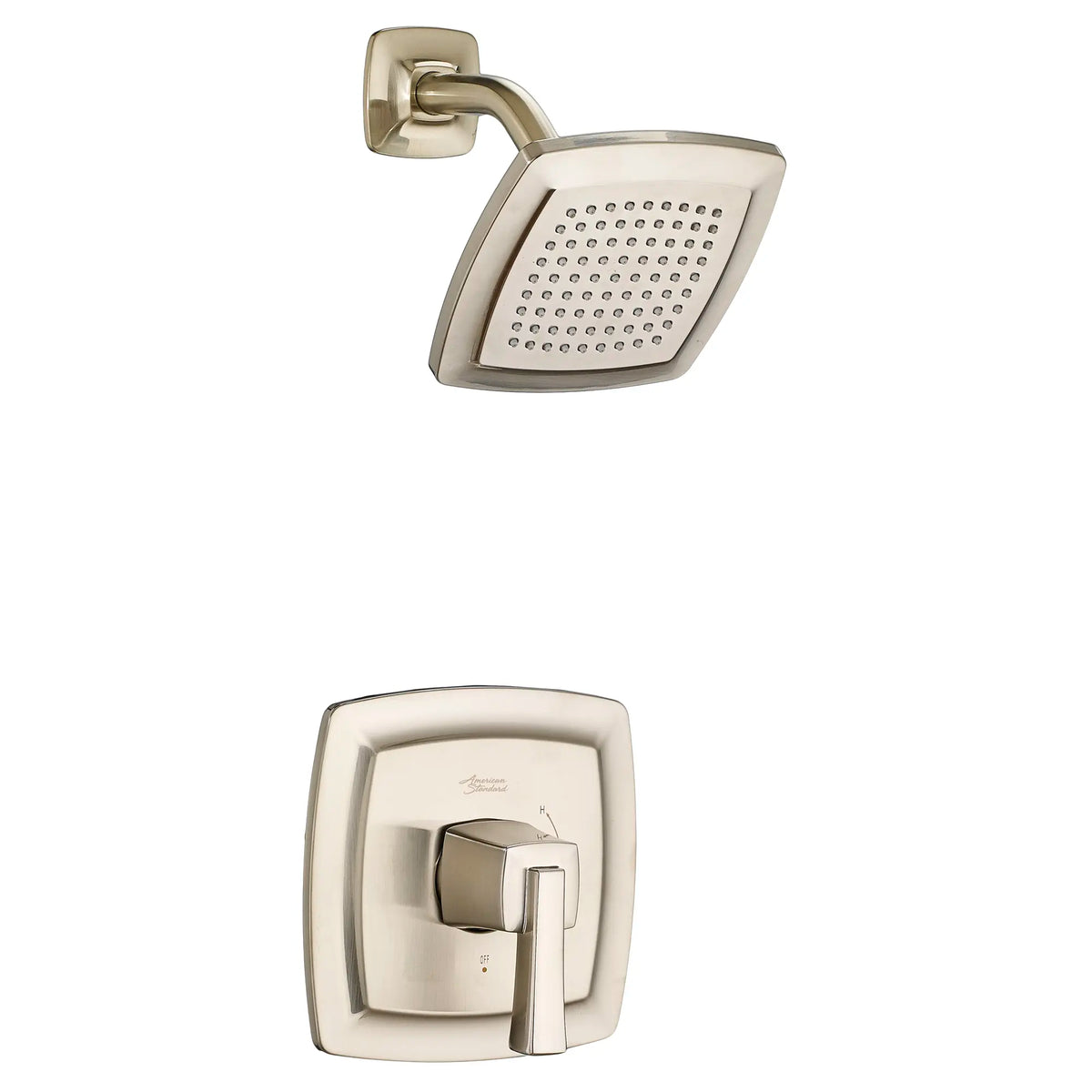 American Standard Townsend 2.5 gpm/9.5L/min Shower Trim Kit With Rain Showerhead, Double Ceramic Pressure Balance Cartridge With Lever Handle - Brushed Nickel