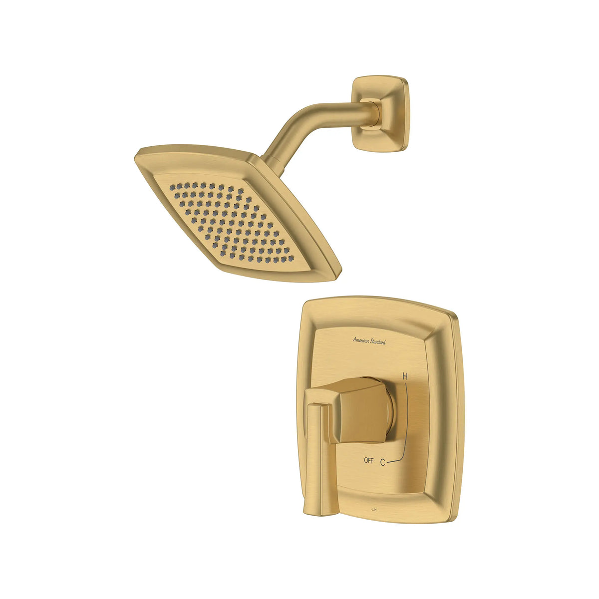 American Standard Townsend 1.75 gpm/6.6 L/min Shower Trim Kit With Water-Saving Showerhead, Double Ceramic Pressure Balance Cartridge With Lever Handle - Brushed Cool Sunrise