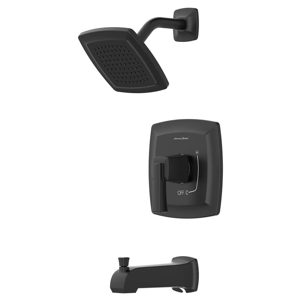 American Standard Townsend 1.75gpm/6.6 L/min Tub and Shower Trim Kit With Water-Saving Showerhead, Double Ceramic Pressure Balance Cartridge With Lever Handle - Matte Black