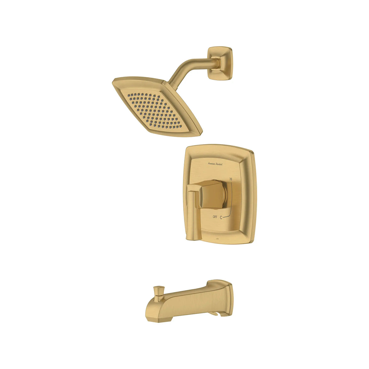 American Standard Townsend 1.75gpm/6.6 L/min Tub and Shower Trim Kit With Water-Saving Showerhead, Double Ceramic Pressure Balance Cartridge With Lever Handle - Brushed Cool Sunrise