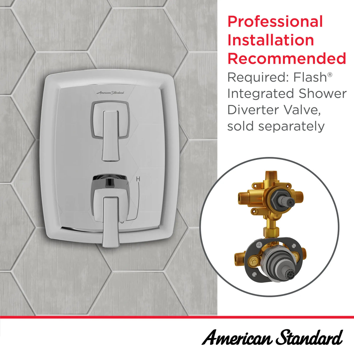 American Standard Townsend2-Handle Integrated Shower Diverter Trim Only - details