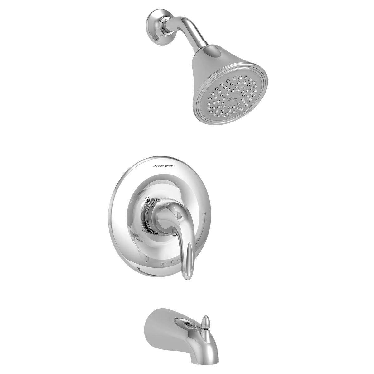 American Standard Reliant 3 2.5 gpm/9.5 L/min Tub and Shower Trim Kit With Showerhead, Double Ceramic Pressure Balance Cartridge With Lever Handle - Polished Chrome