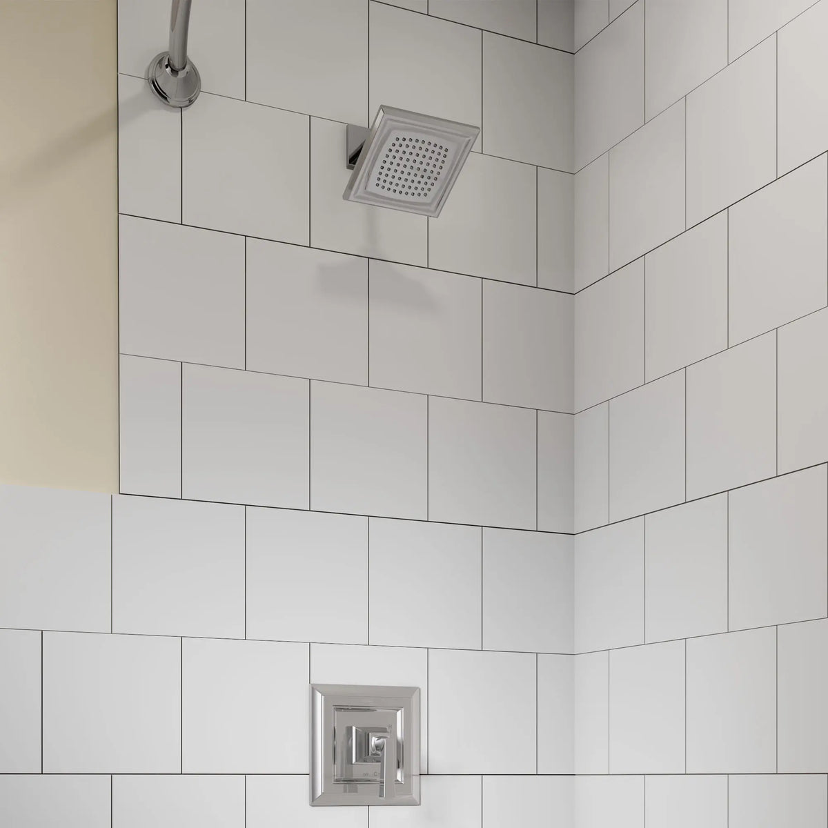 American Standard Town Square S 2.5 gpm/9.5 L/min Shower Trim Kit With Single Function Showerhead, Double Ceramic Pressure Balance Cartridge With Lever Handle - details