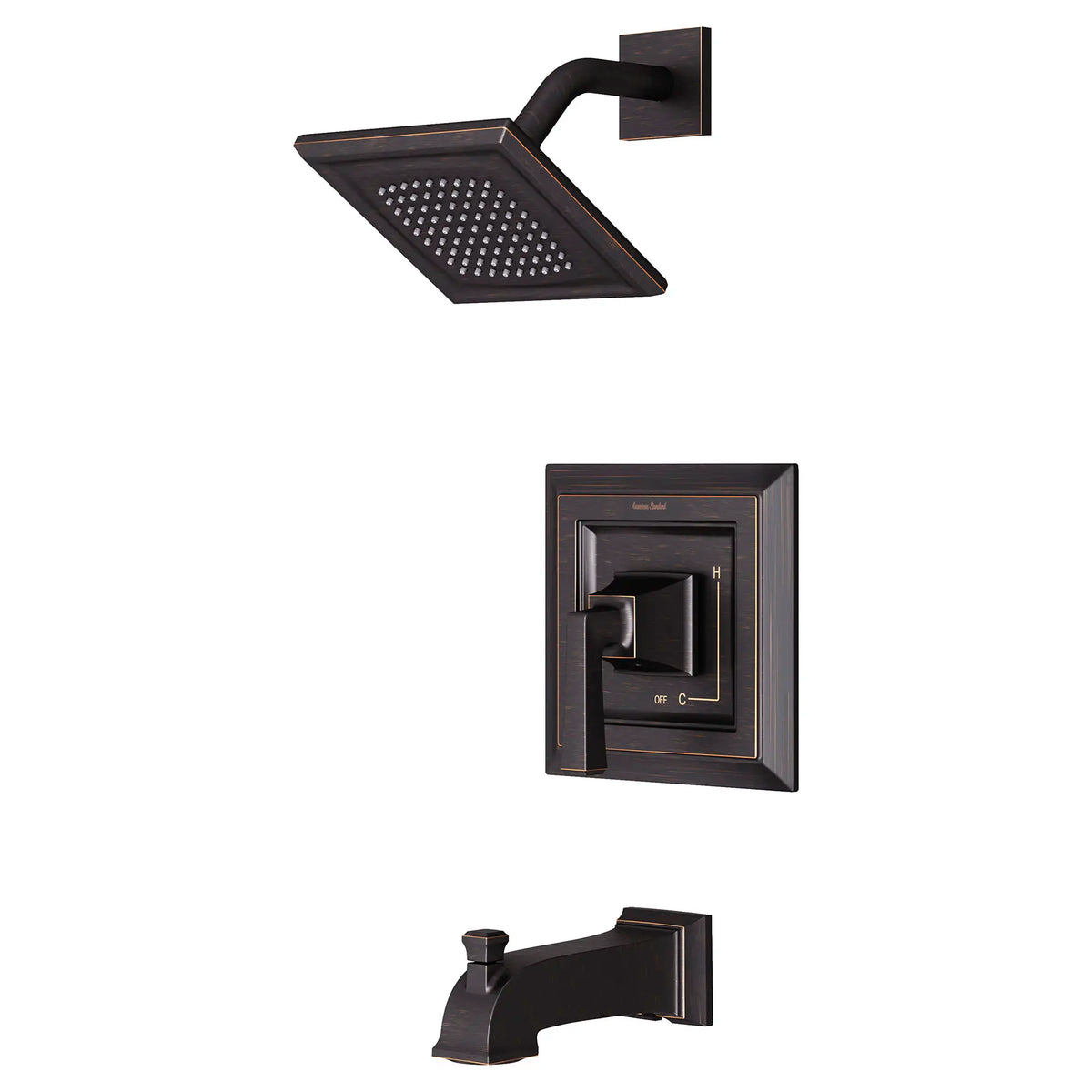 American Standard Town Square S 2.5 gpm/9.5 L/min Tub and Shower Trim Kit With Single Function Showerhead, Double Ceramic Pressure Balance Cartridge With Lever Handle - details