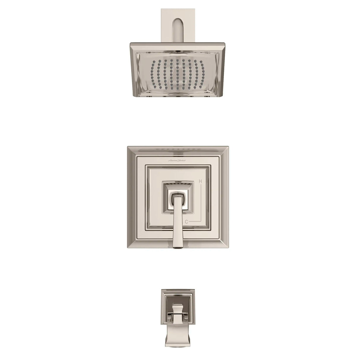 American Standard Town Square S 2.5 gpm/9.5 L/min Tub and Shower Trim Kit With Single Function Showerhead, Double Ceramic Pressure Balance Cartridge With Lever Handle - details