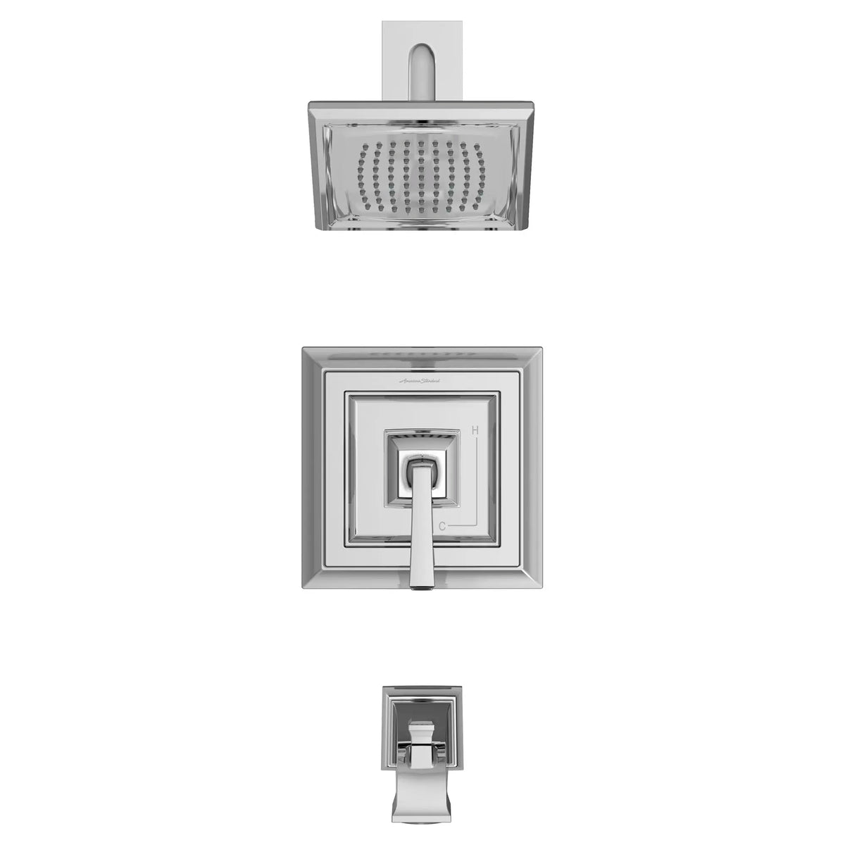 American Standard Town Square S 2.5 gpm/9.5 L/min Tub and Shower Trim Kit With Single Function Showerhead, Double Ceramic Pressure Balance Cartridge With Lever Handle - product view