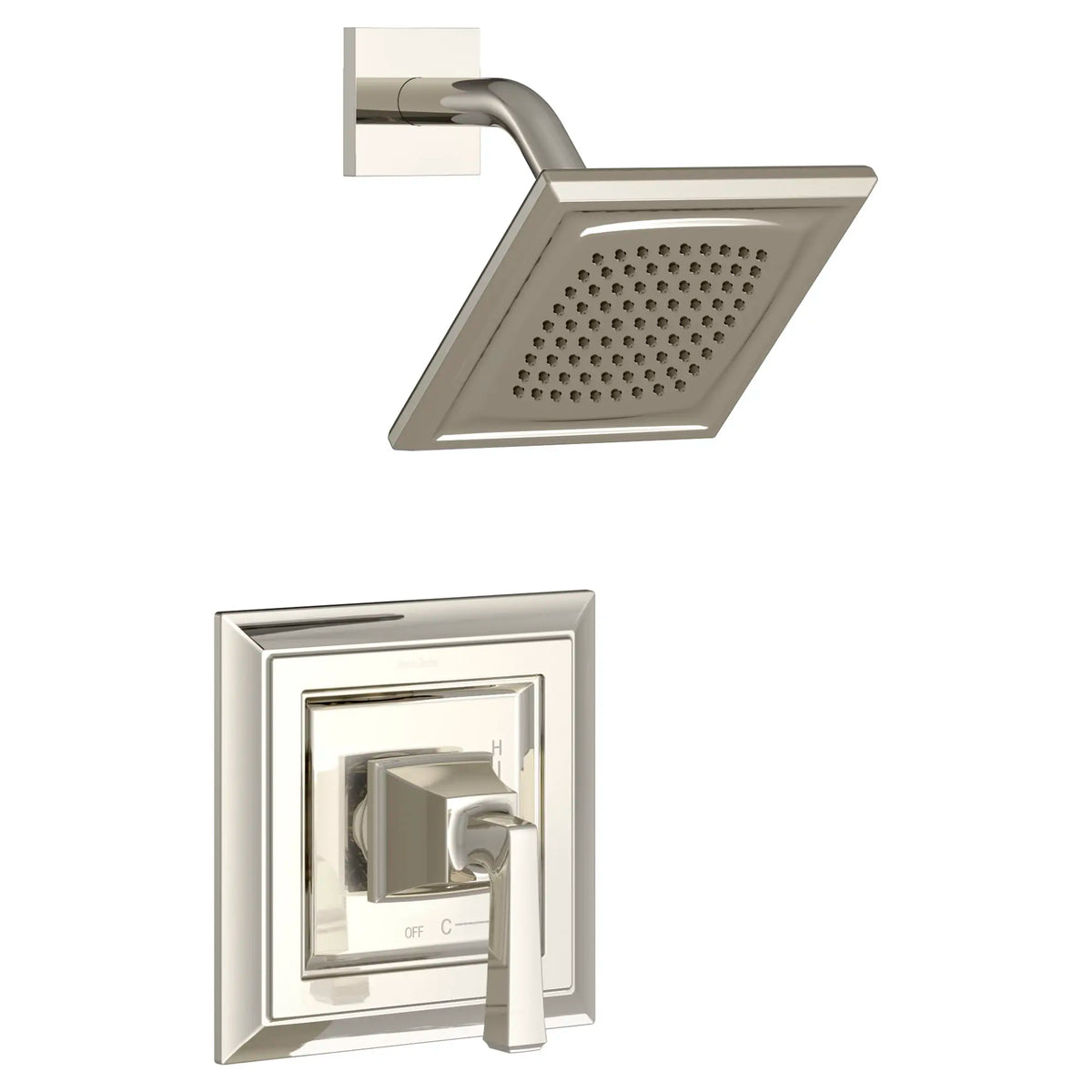 American Standard Town Square S 1.75 gpm/6.8 L/min Shower Trim Kit With Water-Saving Showerhead, Double Ceramic Pressure Balance Cartridge With Lever Handle - Polished Nickel