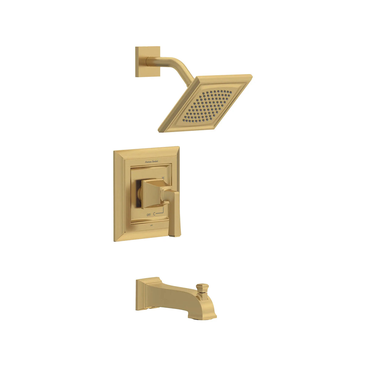 American Standard Town Square S 1.75 gpm/6.8 L/min Tub and Shower Trim Kit With Water-Saving Showerhead, Double Ceramic Pressure Balance Cartridge With Lever Handle - Brushed Cool Sunrise